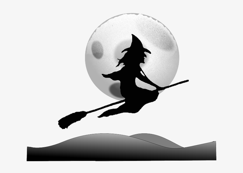 Witch, Witchcraft, Broom, Broomstick, Flying, Moon - Witch In Moon Clipart, transparent png #2153335