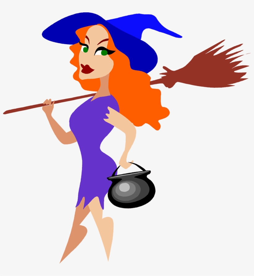 Purple Witch Broom - Sexy Witch Clip Art, transparent png #2153626