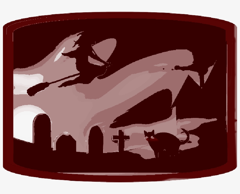 Mb Image/png - Witch Silhouette Necklace - Halloween Jewelry - Flying, transparent png #2153752