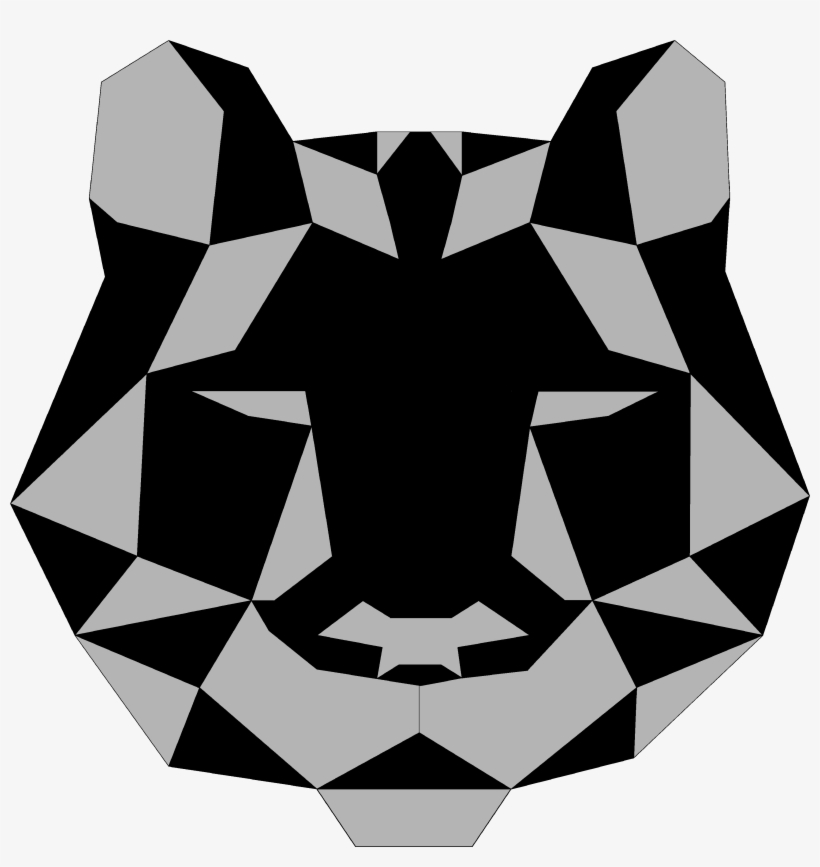 Stop Animal Cruelty Sign Black & Grey Geometric Lion - Illustration, transparent png #2154422