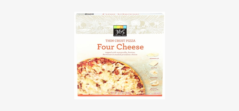 3654cheese - 365 Thin Crust Pizaa, Four Cheese - 12.5 Oz Box, transparent png #2154786