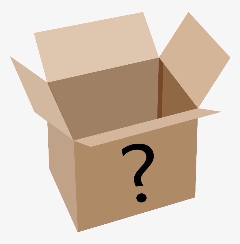 Mystery Box Png Clip Art Black And White - Box With White
