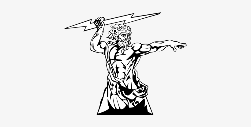 Drawn Lightning Zeus - Zeus Greek God Drawing, transparent png #2155732