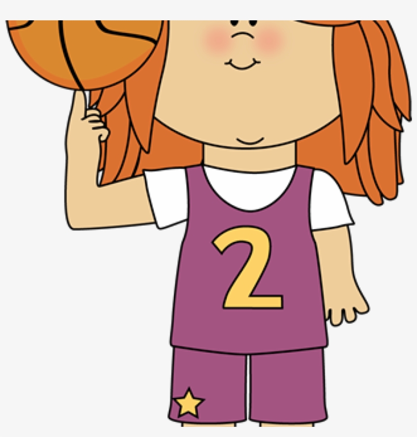 Girls Basketball Clip Art Heart Clipart Hatenylo - Girl Playing Basketball Clipart, transparent png #2156421