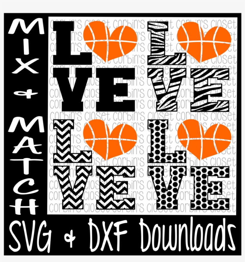 Love Heart Basketball Mix & Match Cutting File By Corbins - Soccer Tote Bag Bags And Purses Tote Bags Natural Canvas, transparent png #2156505