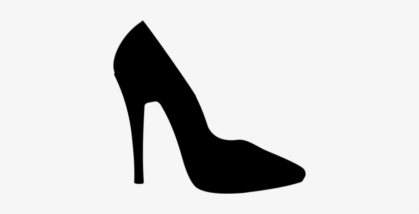 Shoe Stiletto High Heels Black Silhouette - High Heel Silhouette, transparent png #2157040