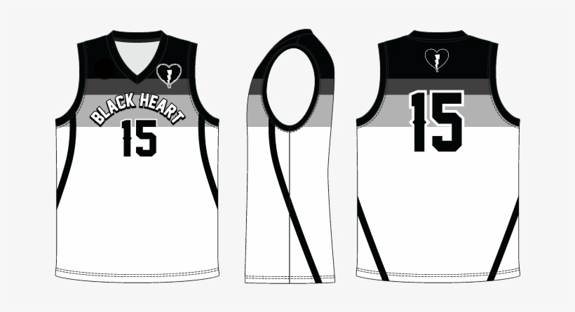 Team Black Heart Basketball Jersey - Sports Jersey, transparent png #2157121
