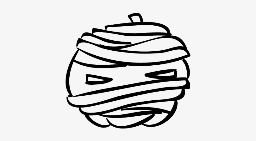 Halloween Bandaged Pumpkin Head Outline Vector - Division, transparent png #2158528