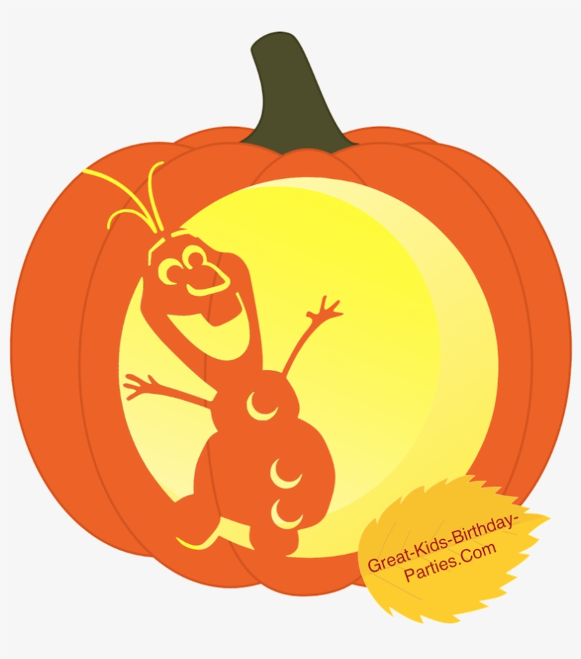 Olaf Pumpkin Stencil - Jack-o'-lantern, transparent png #2158650