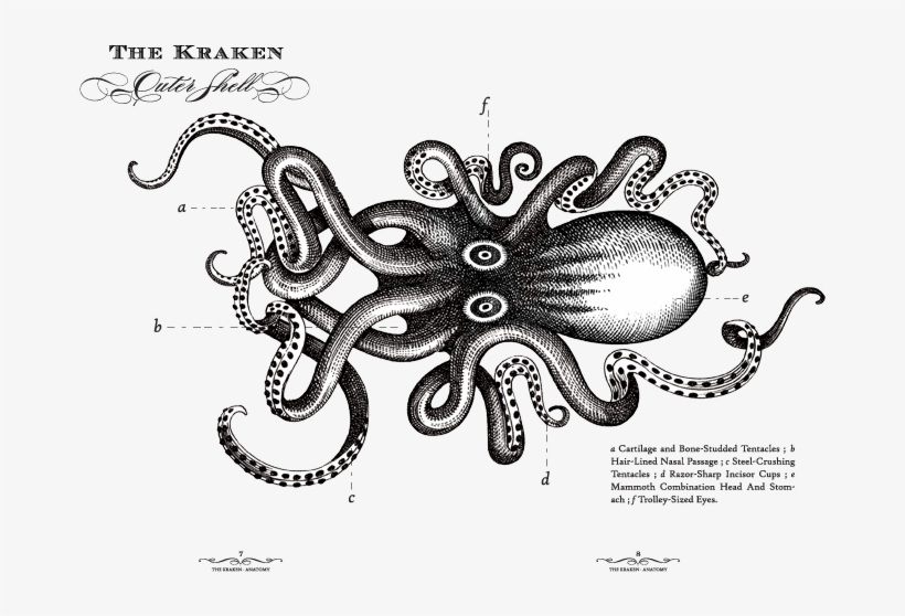 Svg Black And White Download Drawing Octopus Kraken - Kraken Rum Black Spiced 1l, transparent png #2159344