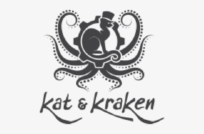 Kat And Kraken - Octopus Vinyl Sticker Wall Art, Black, transparent png #2159423