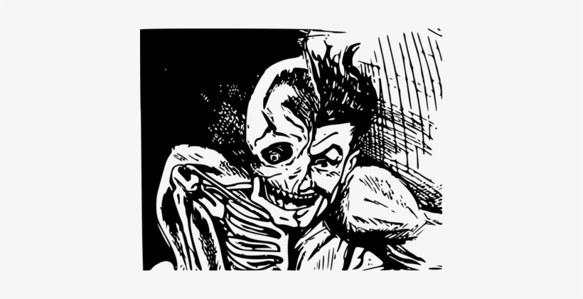Cartoon Skull Drawing Bone Human Skeleton - Drawing Skull Men, transparent png #2159797