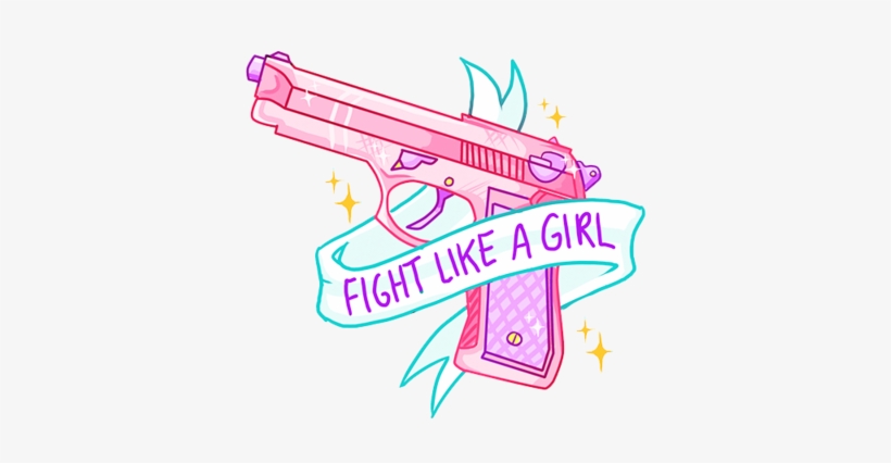Tumblr Transparent Collage Stickers Fight Like A Giiiirl - Fight Like Girl, transparent png #2160116