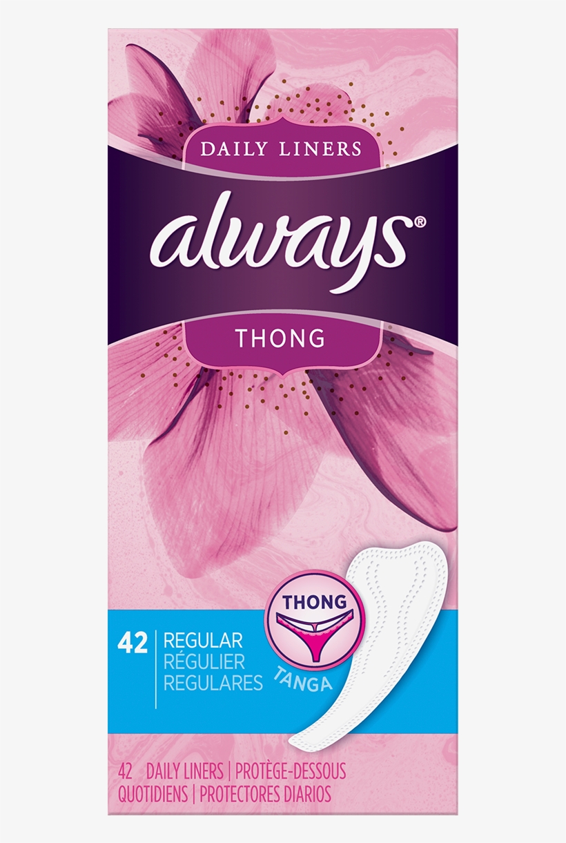 Always Thong Daily Liners - Thong Liners, transparent png #2161260