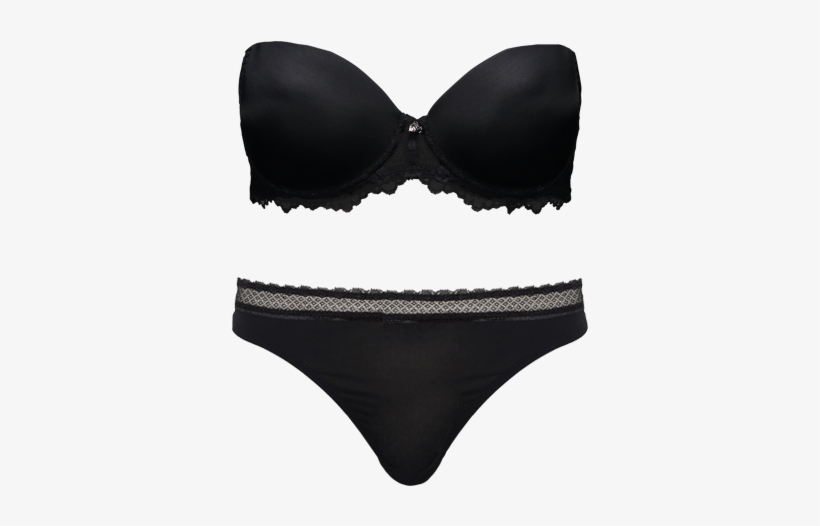 Strapless Thong Set Black Setv06 2084thong - Swimsuit, transparent png #2161278