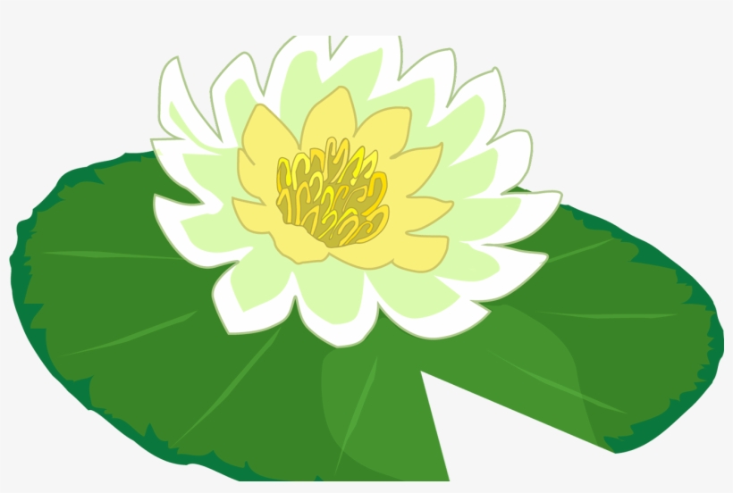 White Flower Water Lily Clipart The Cliparts Png Clipartix - Lily Pad Clip Art, transparent png #2161411