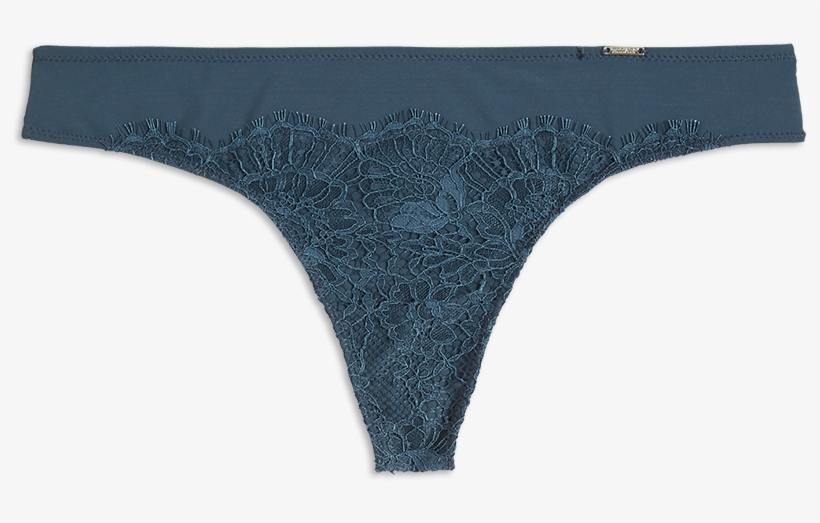 Thong Low With Lace Turquoise - Thong, transparent png #2161747
