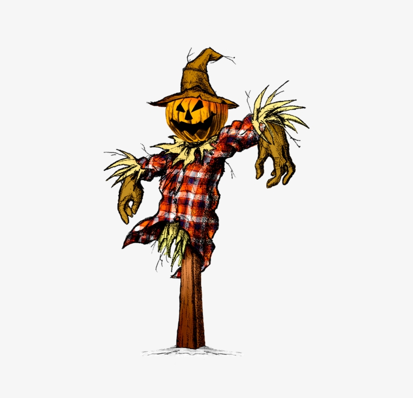 Scarecrow Vector Scary - Clip Art Creepy Scarecrow, transparent png #2161889