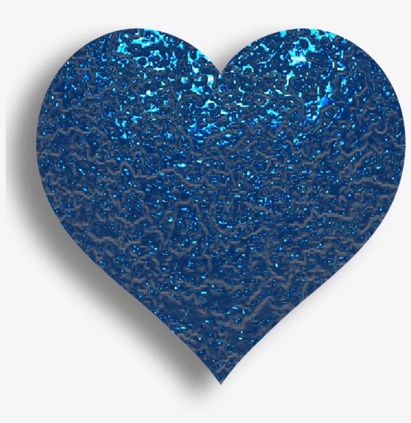 B *✿* I Love Heart, With All My Heart, Happy - Blue Glitter Heart Emoji, transparent png #2161946