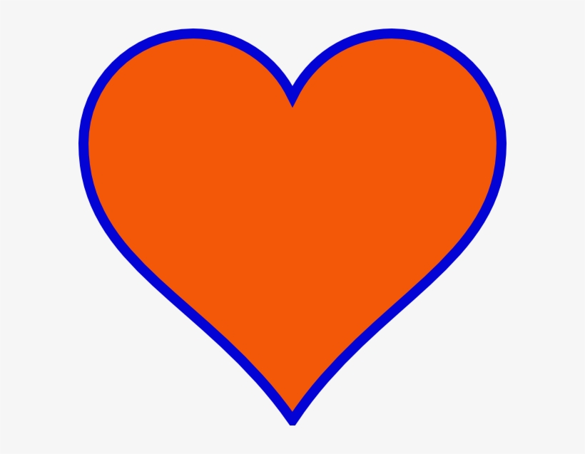 Orange & Blue Heart Clip Art At Clker - Orange And Blue Heart, transparent png #2162175
