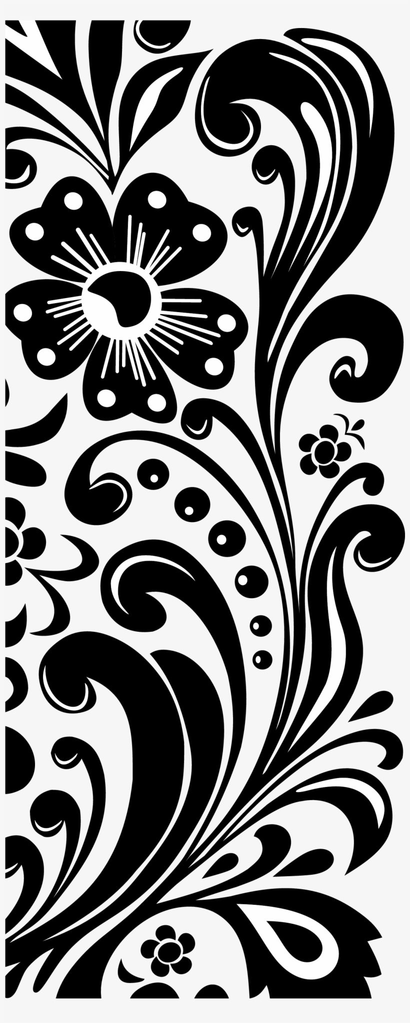 Download Vector Black And White Download Flower Border Clipart ...