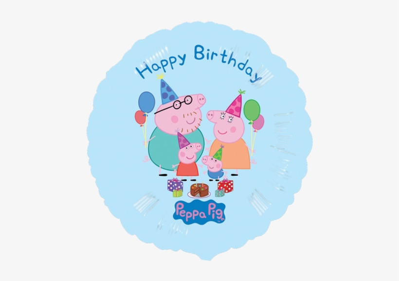 18" Peppa Pig Happy Birthday Foil Balloon - Peppa Pig Foil Balloons, transparent png #2162298