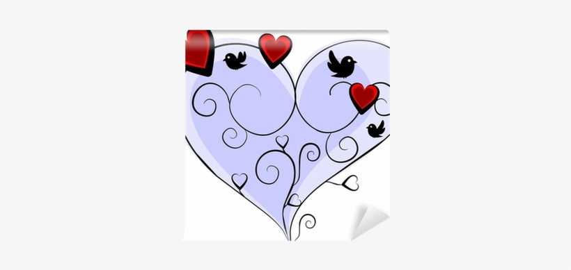 Romantic Blue Heart With Three Red Hearts And Four - Heart, transparent png #2162559