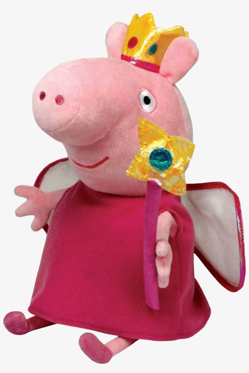 Peppa Pig Princess Peppa 6 Beanie Babies Plush By Ty - Peppa Pig - Beanie 12" Buddy, transparent png #2163010