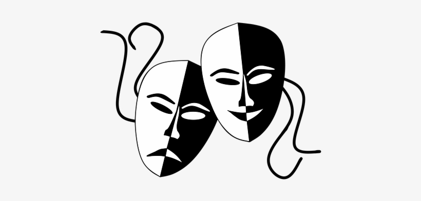 Theatermasken Masks Theater Happy Sad Acti - Comedy And Tragedy Masks Png, transparent png #2163092