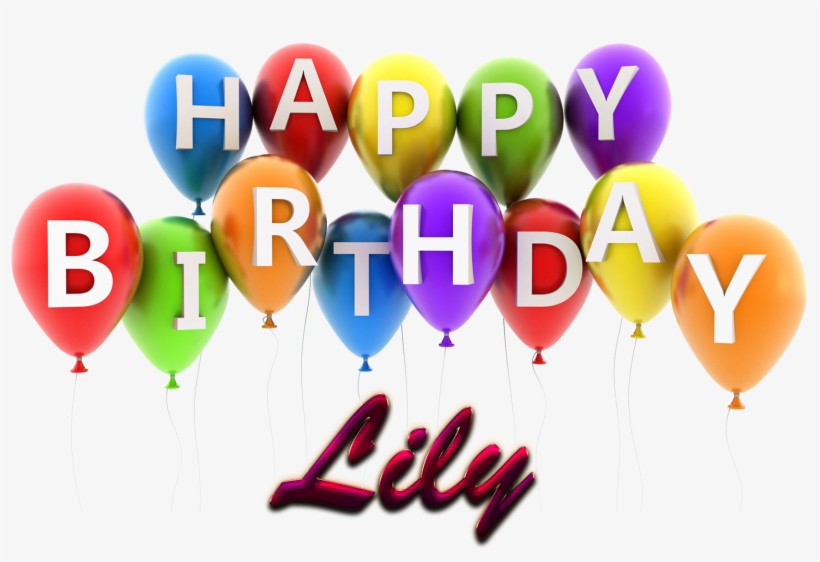 Lily Happy Birthday Balloons Name Png - Happy Birthday Name Png, transparent png #2163503