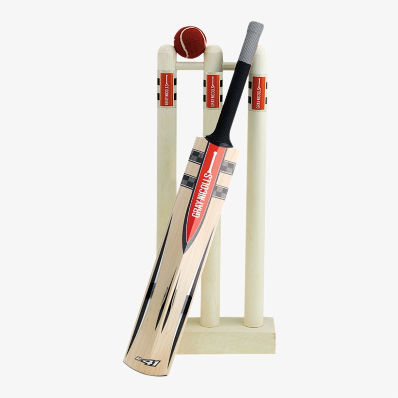 Stump Clipart Cricket Equipment - Cricket Bat Stumps And Ball, transparent png #2163576
