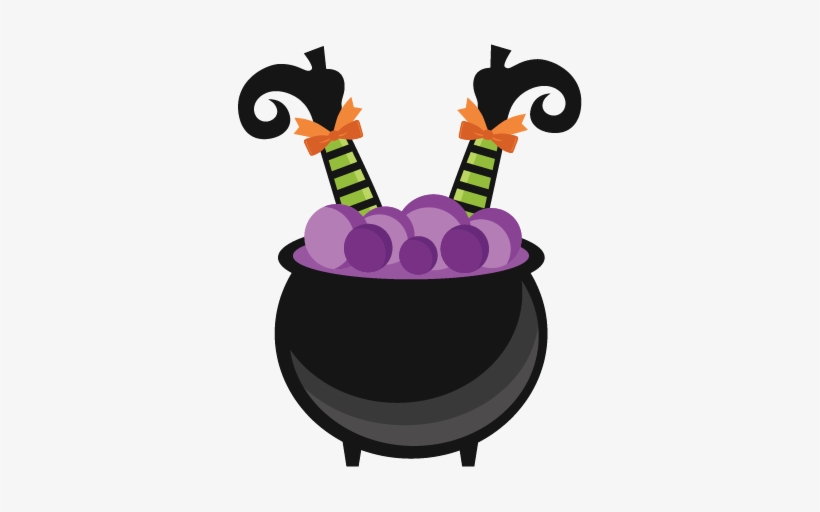 Purple Clipart Halloween - Witch In Cauldron Clipart, transparent png #2163654