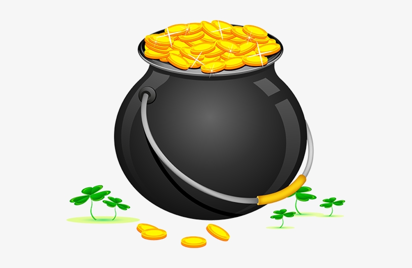 Cauldron Vector Leprechaun Jpg Transparent Library - Gold Coin, transparent png #2163894