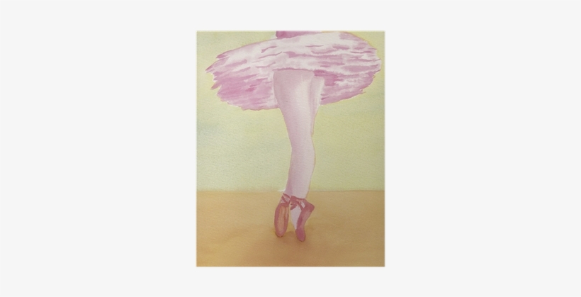 Hand Painted Watercolor Of A Ballerina On Point Poster - Watercolor Painting, transparent png #2163998