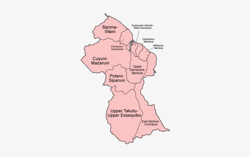 Guyana Regions English - Administrative Regions Of Guyana, transparent png #2164684