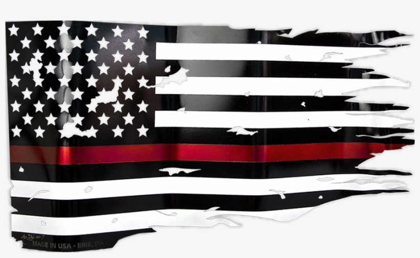 Metalhe Erie Pa Metal Fabrication Steel Flags Handmade - Distressed Thin Red Line Flag, transparent png #2164815