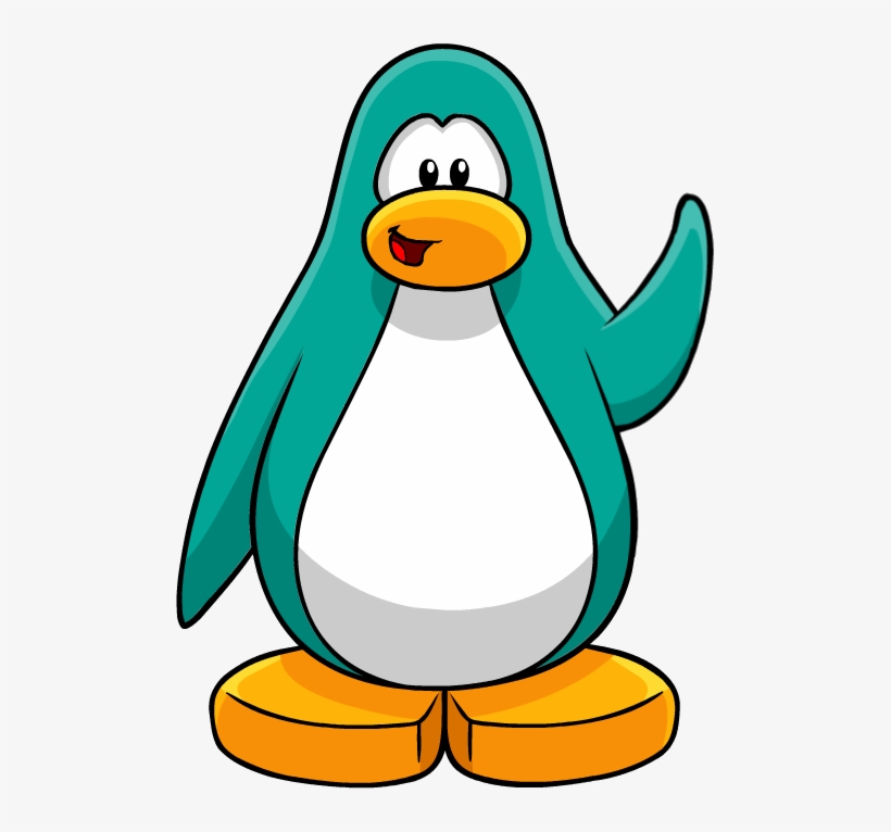 Start Module Penguin Waving - Club Penguin Aqua Penguin, transparent png #2164845