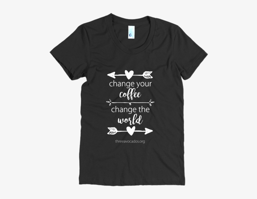 Women's Short Sleeve "change Your Coffee" Scooped Neck - Janus Films Shirt, transparent png #2165047