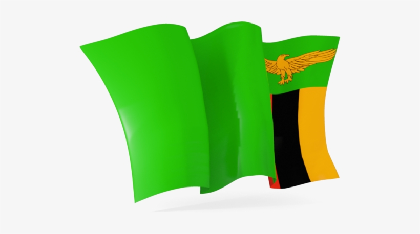 Flag Clipart Zambian - Waving Flag Of Zambia, transparent png #2165143