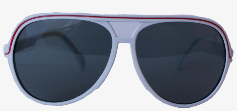 White W/red Stripe Aviators - Plastic, transparent png #2165210