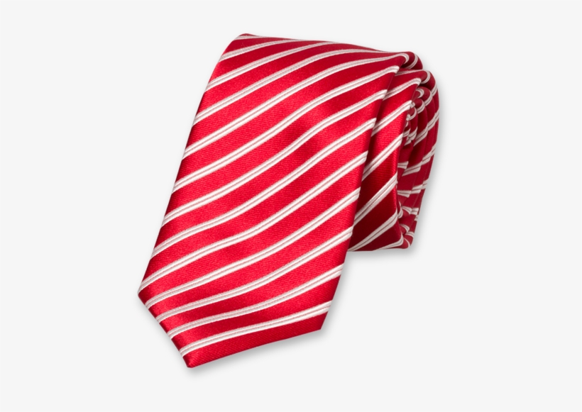 Red Striped Extra Long Tie - Röd Och Vit Randig Slips, transparent png #2165266
