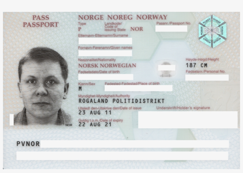 Personal Details Page - Norwegian Passport Id Example, transparent png #2165268