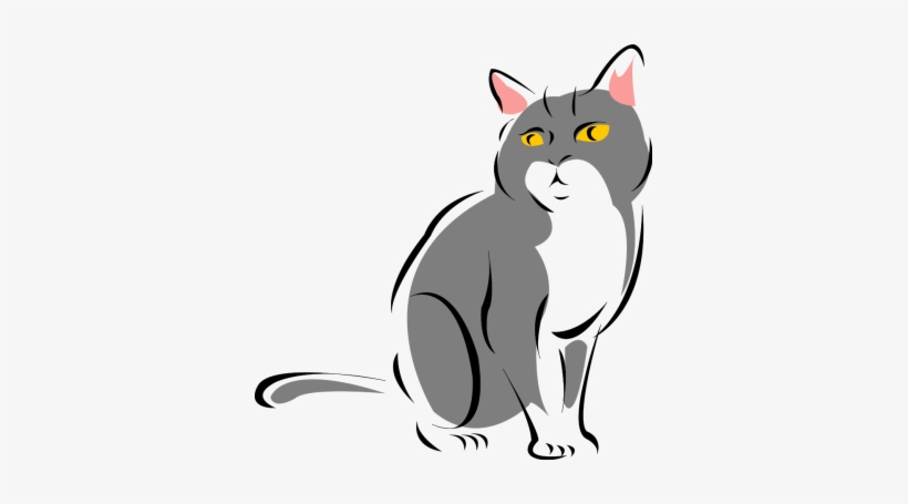 Cat Png Clipart - Grey And White Cat Clipart, transparent png #2165662