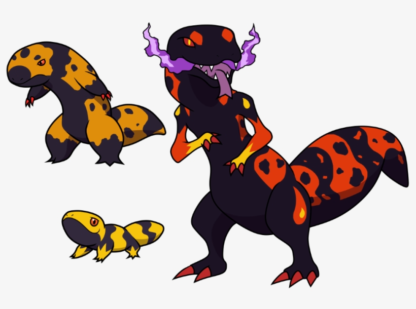 Salamander Clipart Barred - Poison Fire Fakemon, transparent png #2166463