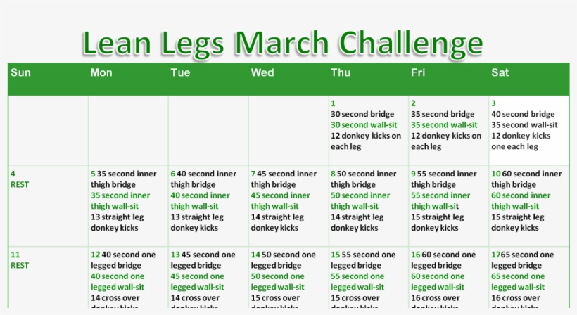 One Month Leg Challenge, transparent png #2166737