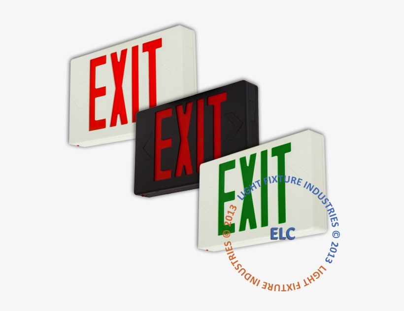 Exit Sign,ul Listed - Exit Sign, Ul Listed - Green Led - White - Battery, transparent png #2166775