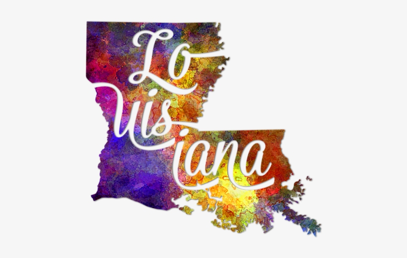 Bleed Area May Not Be Visible - Louisiana U.s. State In Watercolor Text Cut Out Tote, transparent png #2166812