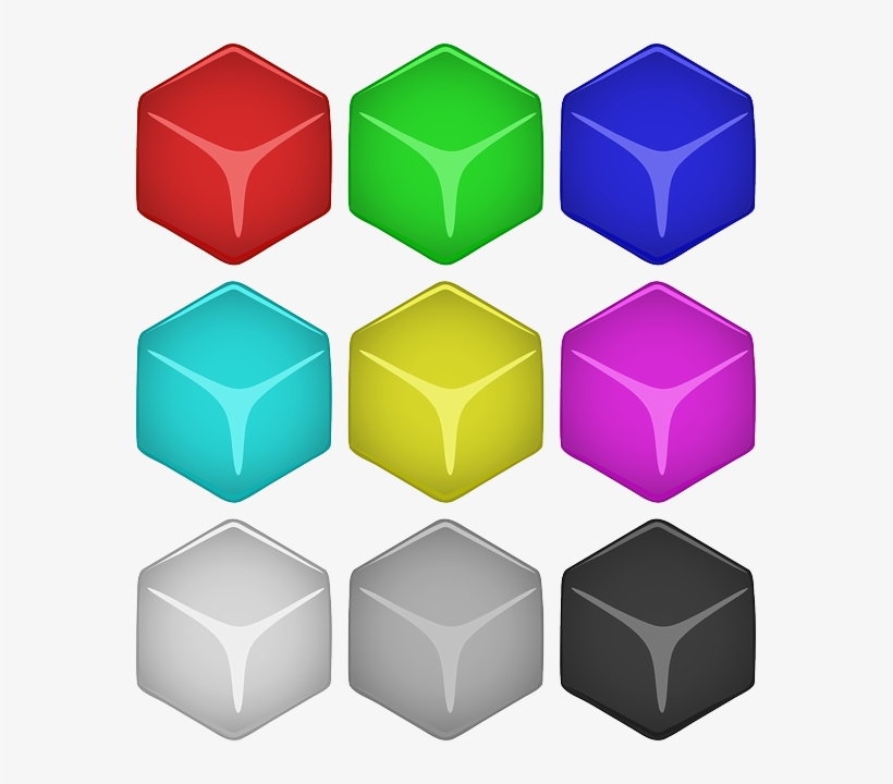 Cubes, Blocks, Blue, Green, Grey, Red, Jelly, Rounded - 3d Cube, transparent png #2167361
