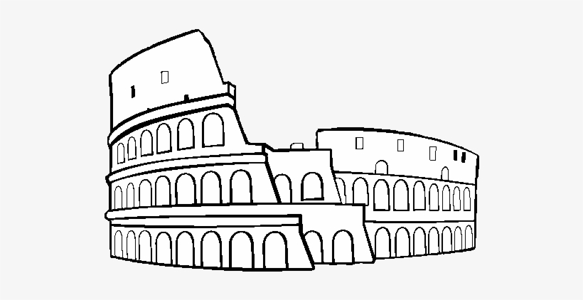 Colosseum Coloring Pages Google Picture Library Download - Easy To Draw Colosseum, transparent png #2168327