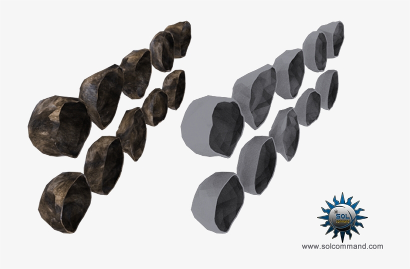 Hollow Half Asteroid Set 3d Model Free Download Solcommand - Low Poly, transparent png #2168671